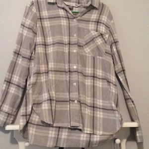Gray and white flannel